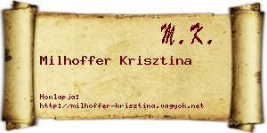 Milhoffer Krisztina névjegykártya